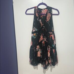 Free People Black and Multi Color Tunic XS